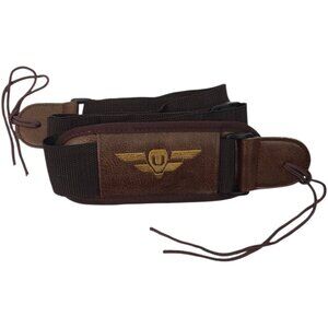 Guitar Strap Adjustable 38" - 60" Brown Faux Leather Stitched Shoulder Pad NWOT